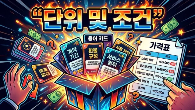 요금표의 단위와 조건 표기 읽기 (2026년 8월)