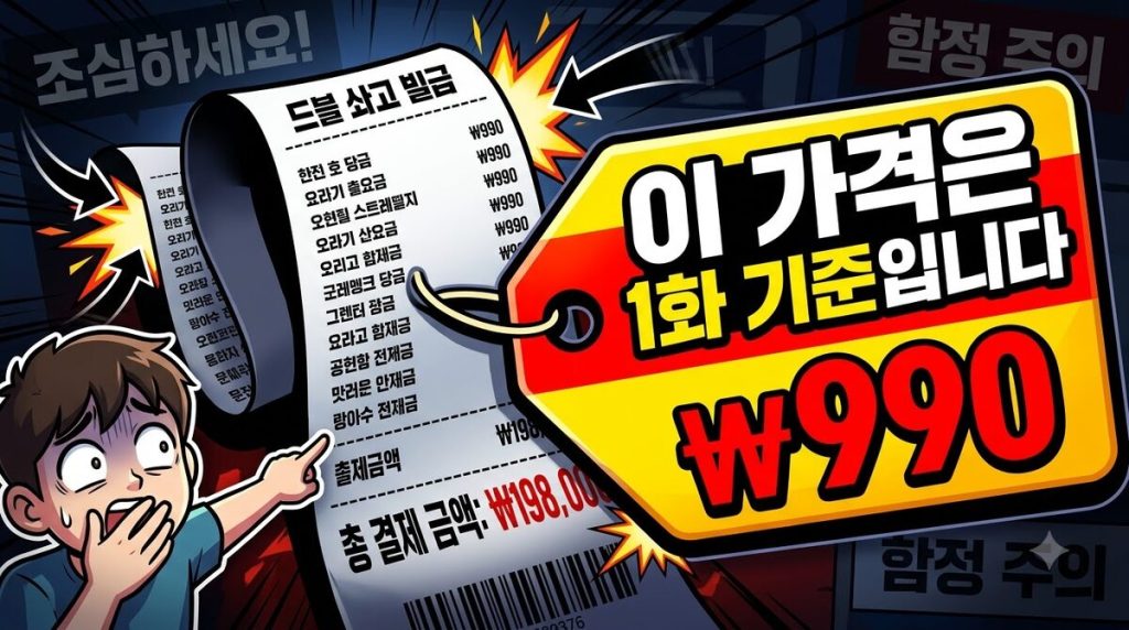 표시가는 첫 회차 가격이다 — 갱신가 읽는 법 (2026년 8월)