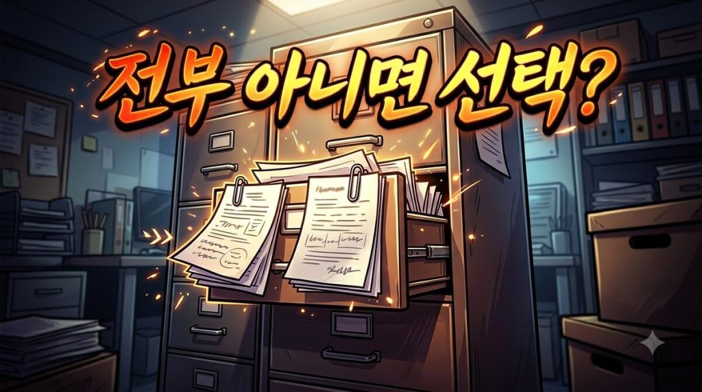 자료를 전부 보낼까 골라 보낼까 — 규모별 계산 (2026년 8월)