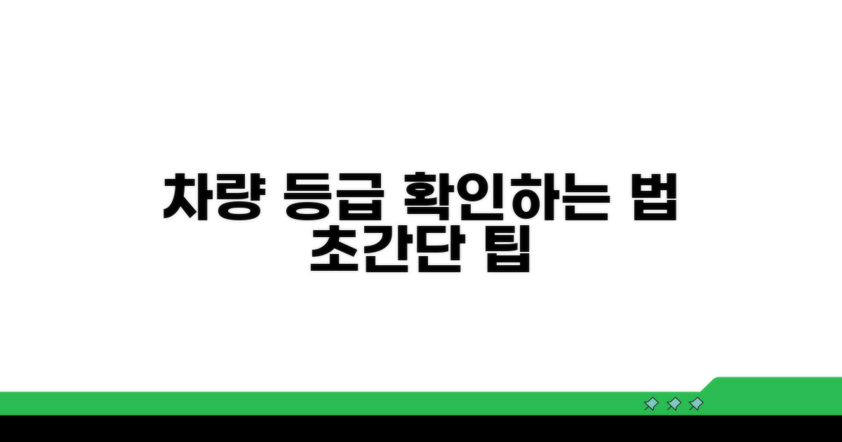 차량 등급 쉽게 조회하는 법