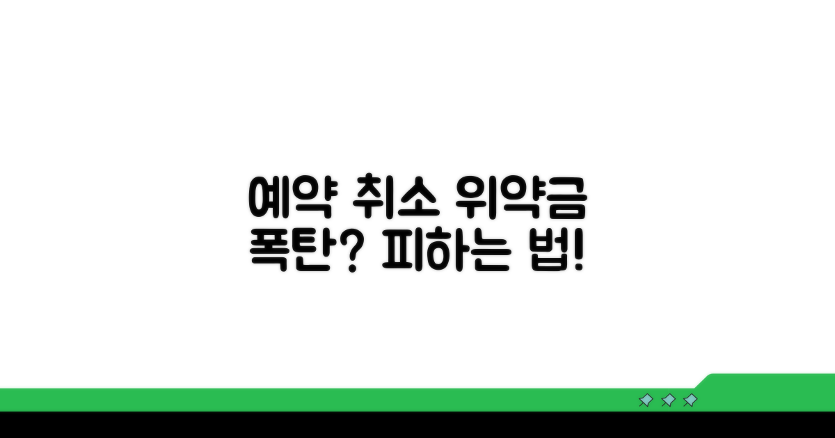 예약 취소 시 위약금 규정 이해 및 대처법