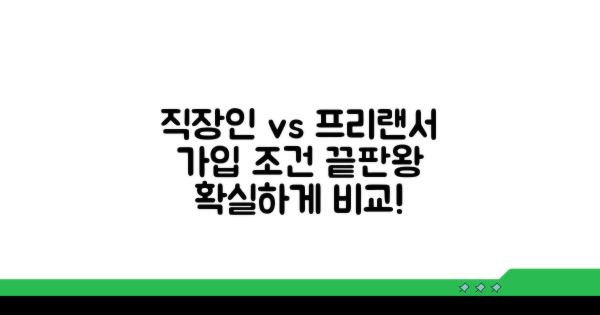 직장인/프리랜서 가입 조건 비교