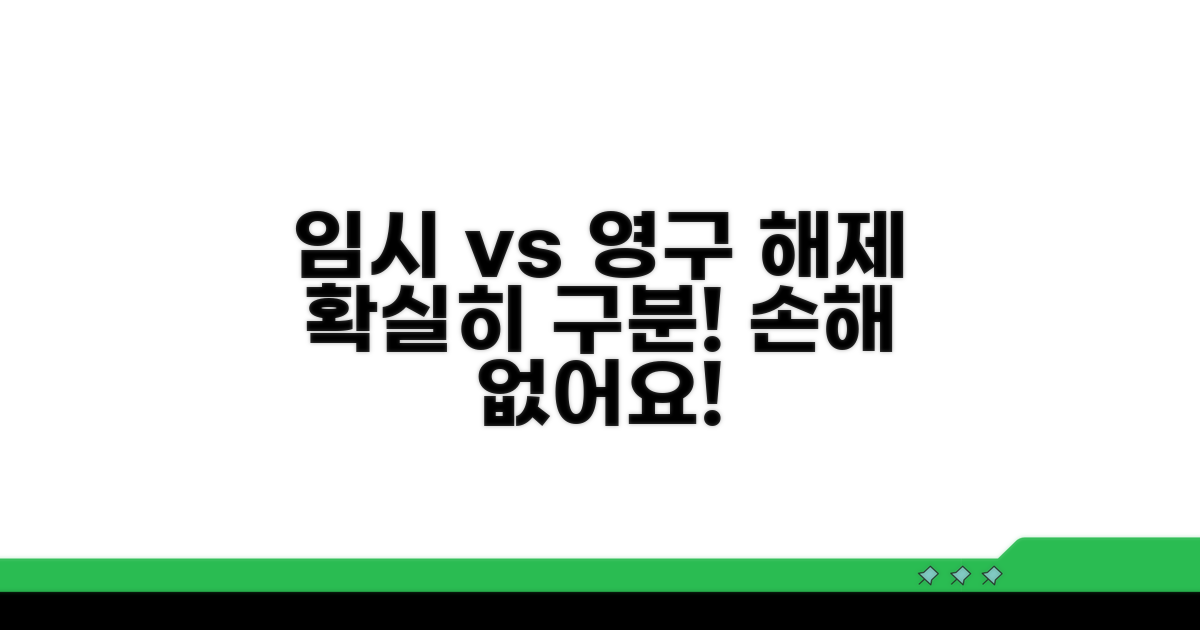 임시 해제와 영구 해제 차이