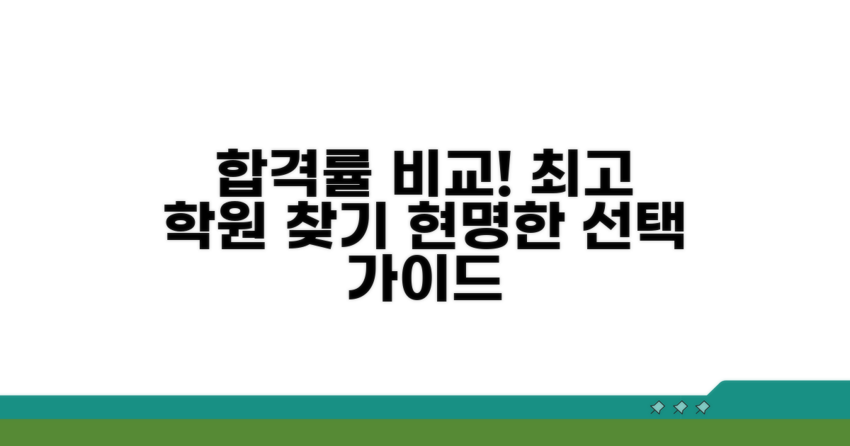 합격률 비교, 학원 선택 가이드