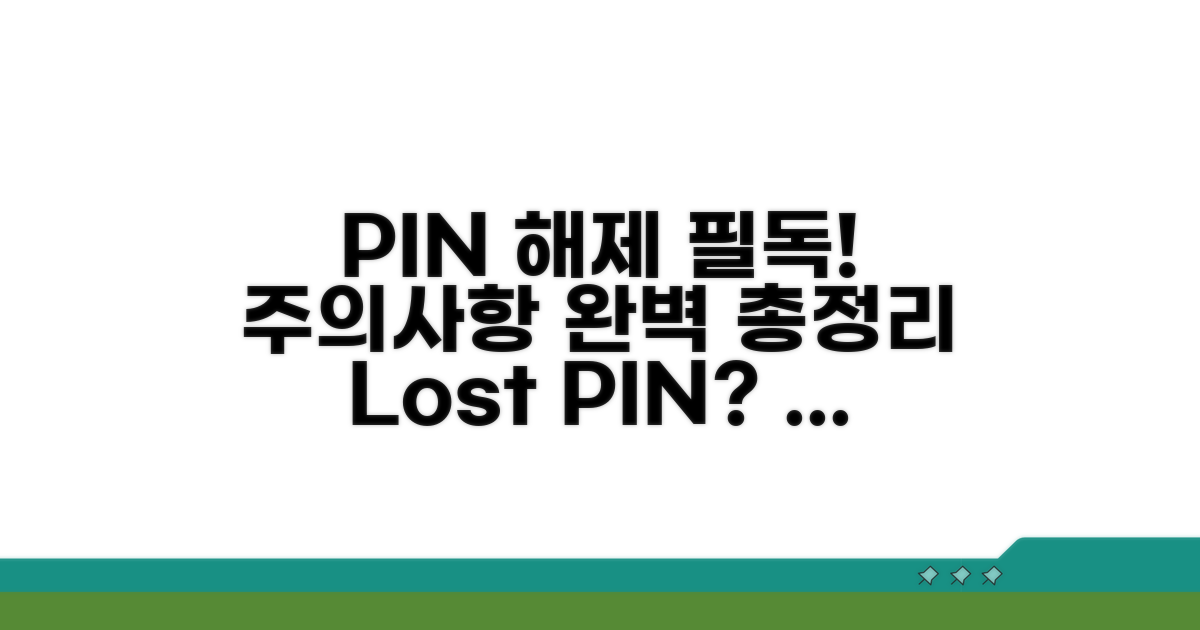 PIN 번호 해제 시 주의사항 완벽 정리