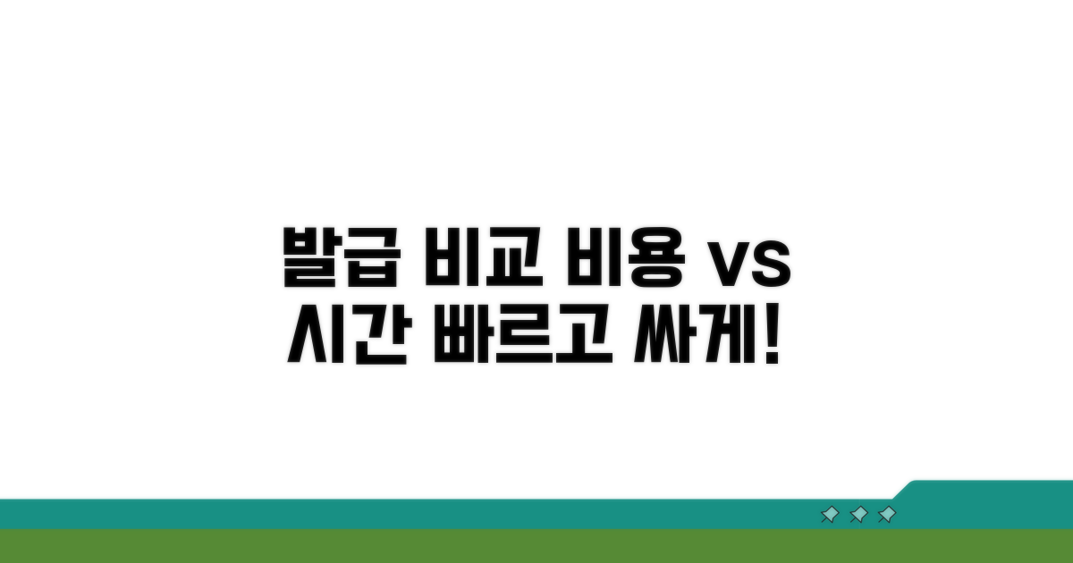 발급 비용과 소요 시간 비교