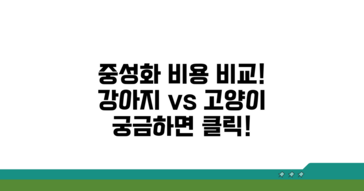 강아지 고양이 중성화 비용 비교