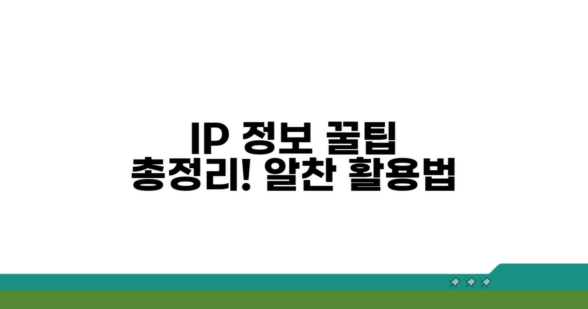 IP 정보 활용 꿀팁 모음