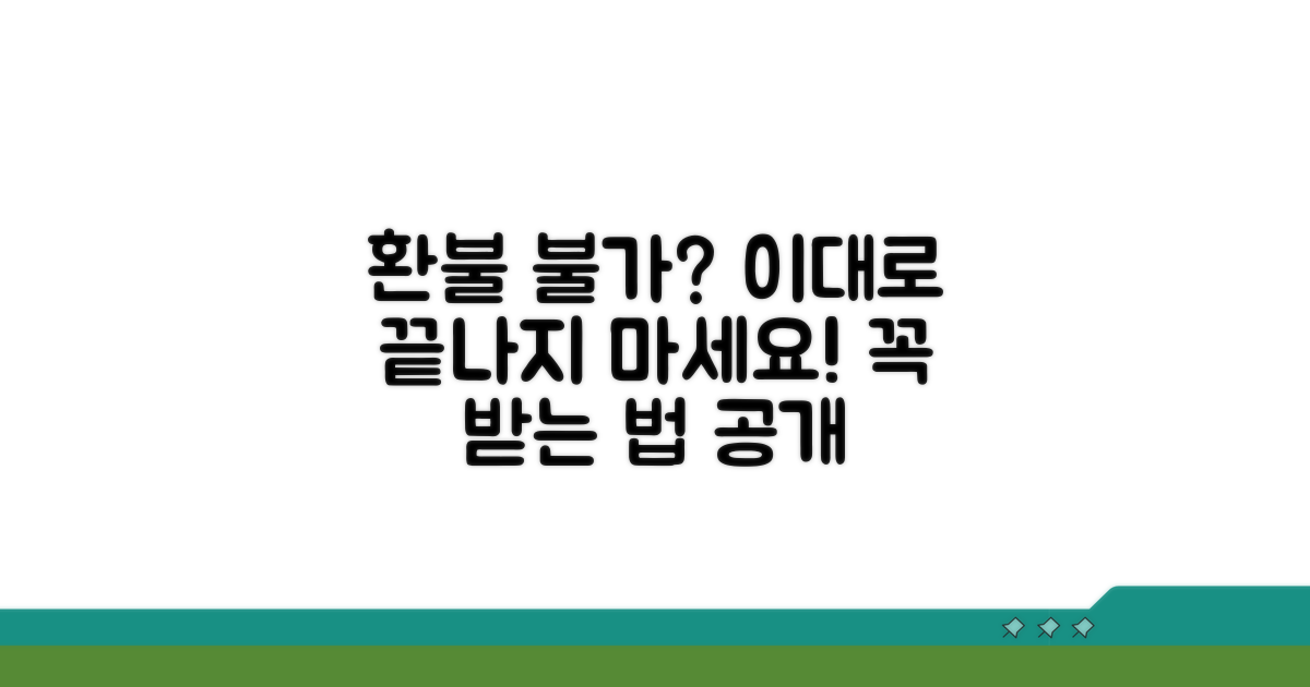 환불 못 받는 경우와 대처법