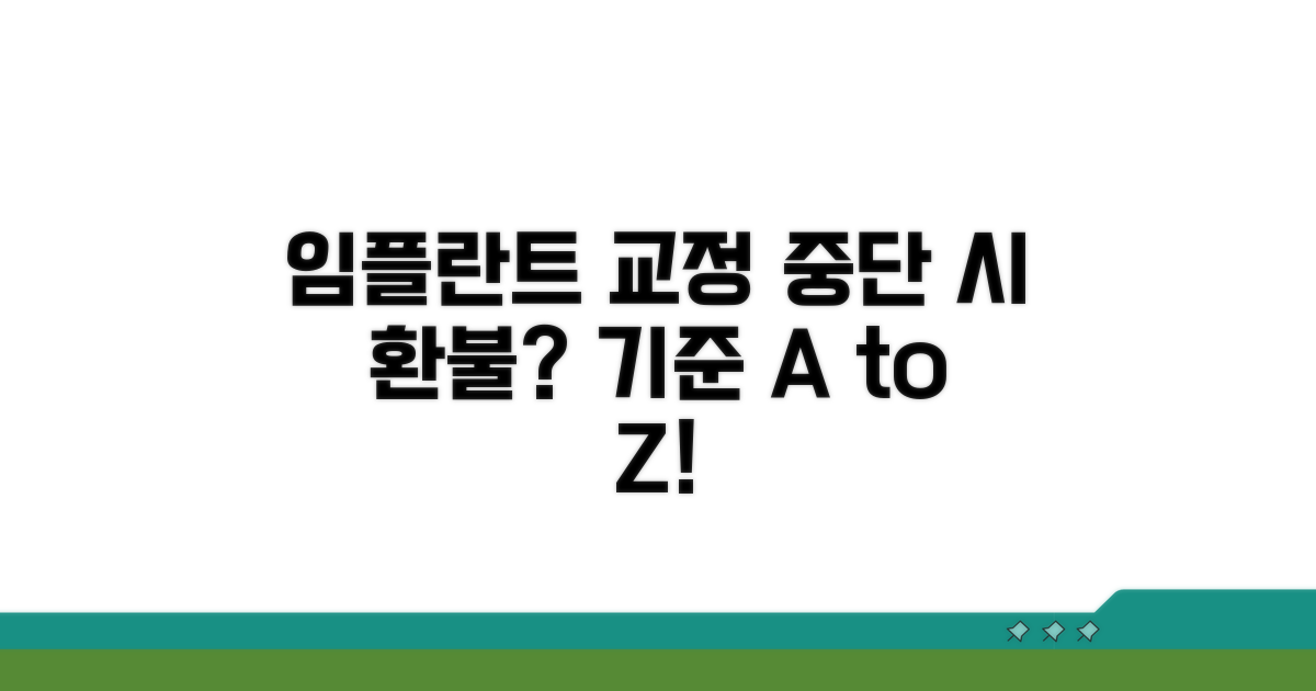 임플란트 교정 중단 환불 기준 살펴보기