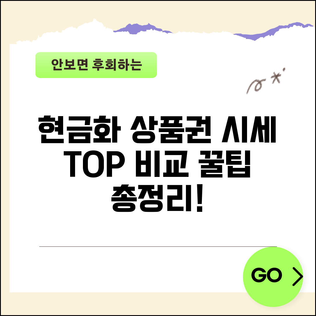 현금화 상품권 비교 | 상품권별 현금화 시세 완벽정리