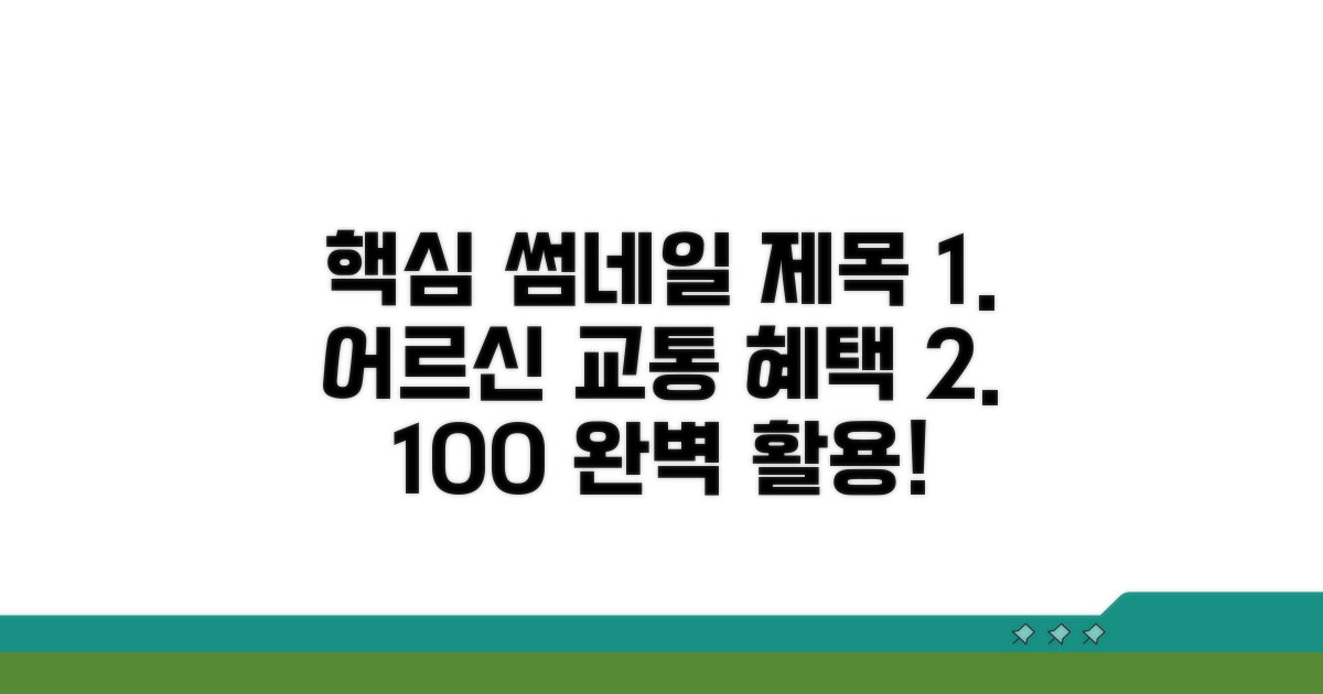 노인 우대 교통 서비스 바로 알기