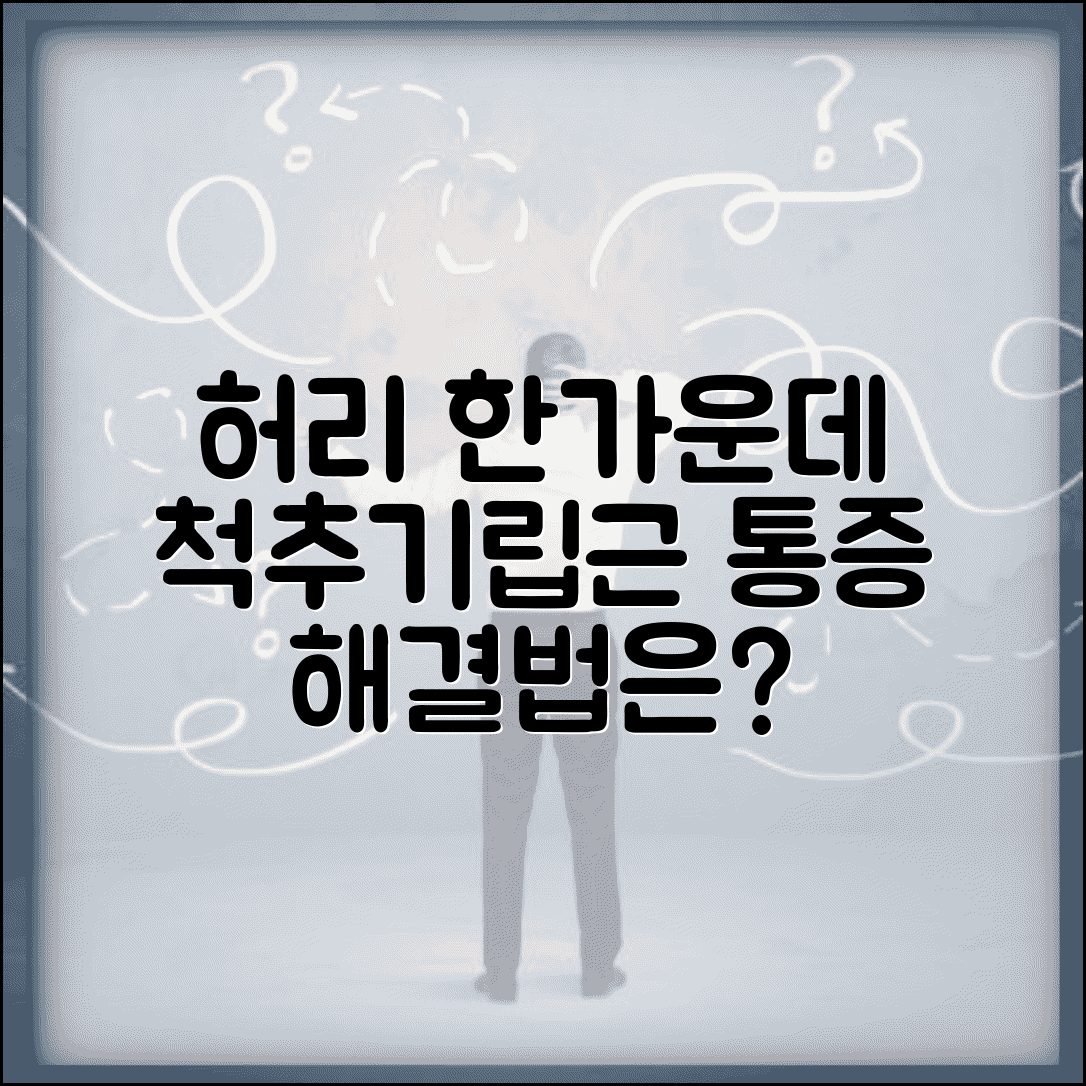 허리 중앙 통증 | 척추기립근 통증 | 허리 한가운데 아픔