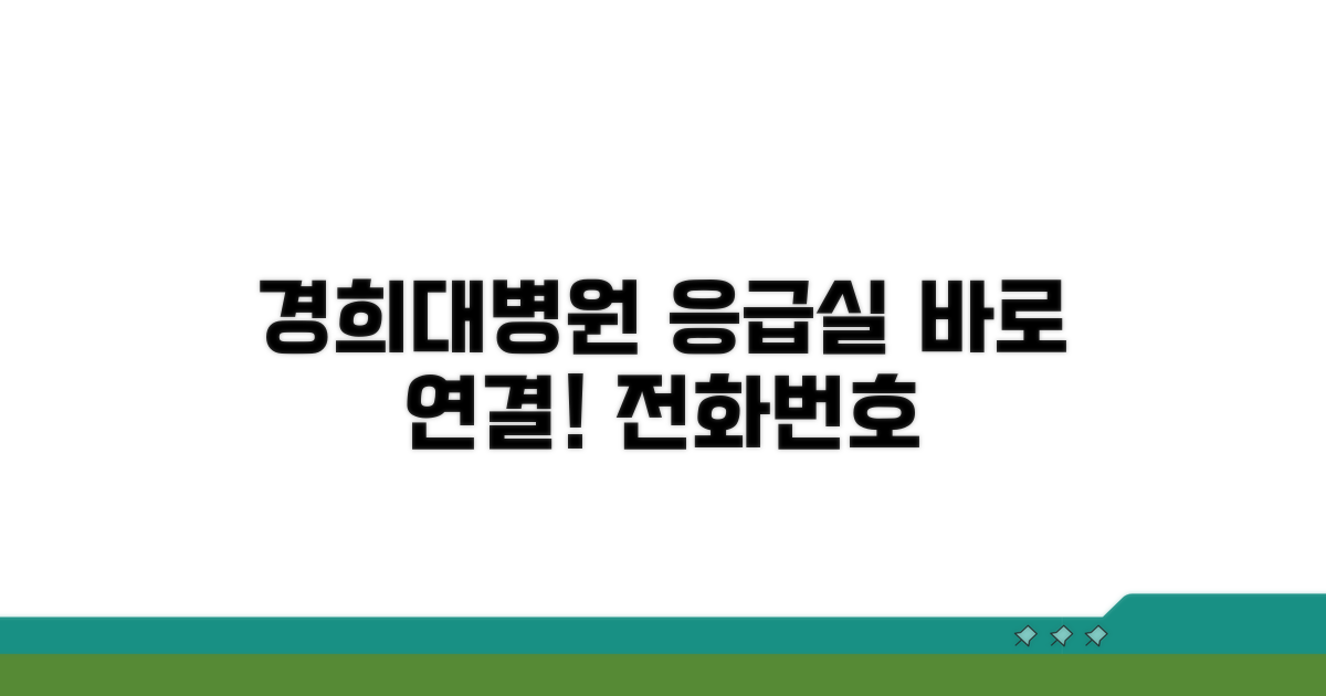 경희대병원 응급실 전화번호 확인