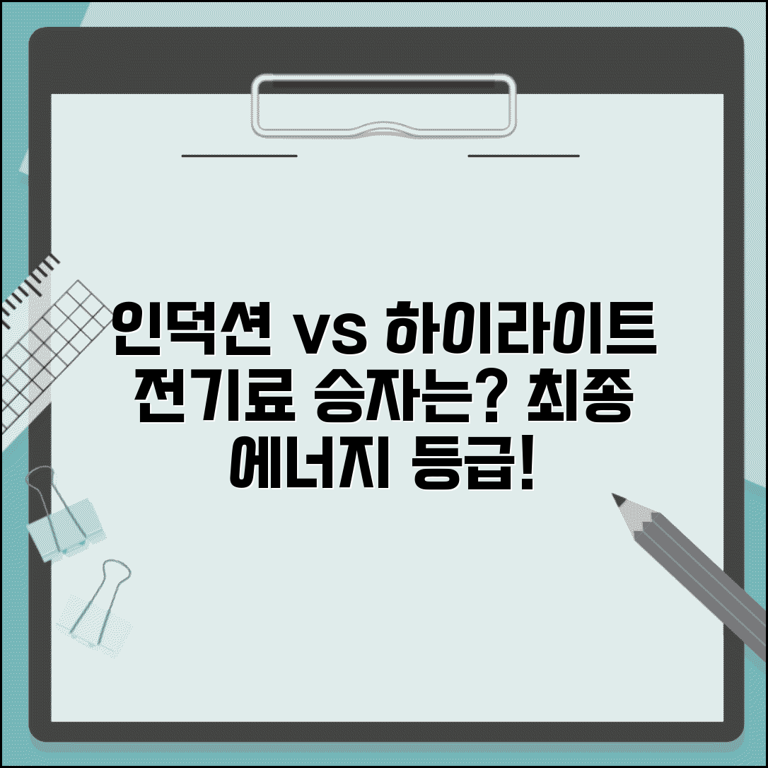 전기레인지 인덕션 vs 하이라이트 전기료 | 조리 기구 에너지 등급