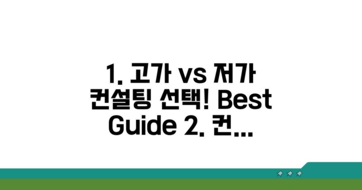 고가 vs 저가 컨설팅, 선택 가이드