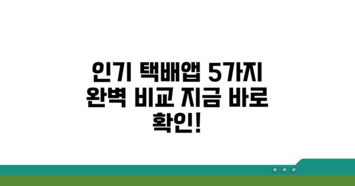인기 택배 앱 5가지 완벽 비교