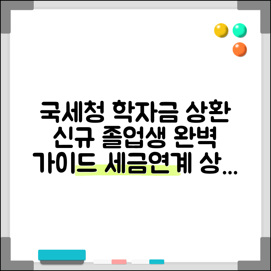 국세청 취업 후 학자금 상환 홈페이지 이용법 | 신규 졸업생 가이드 | 세금 연계 상환 전략