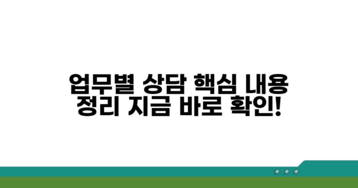 주요 업무별 상담 내용 정리