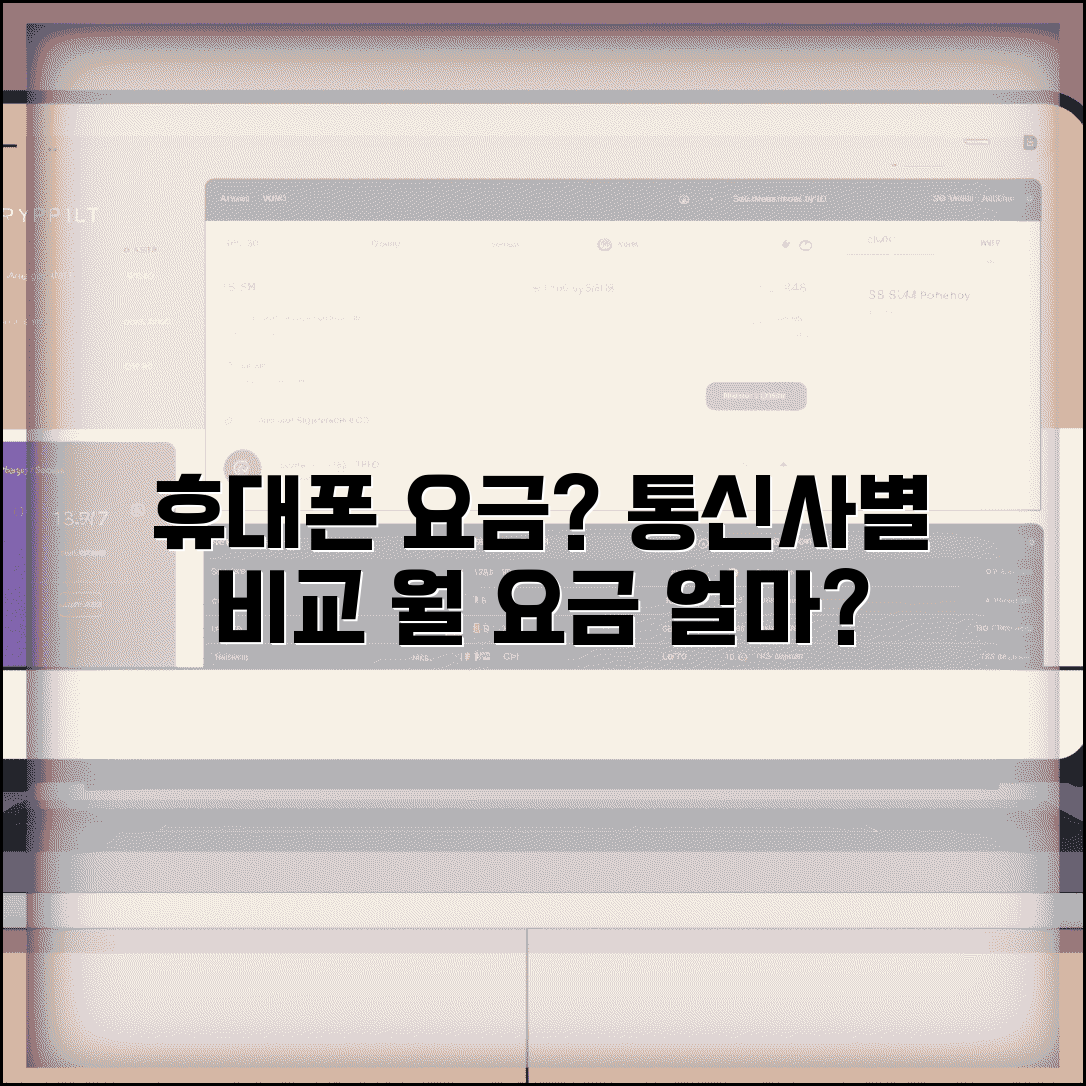 휴대폰 요금 평균 얼마인지 통신사별 | 휴대폰 월 요금 비교