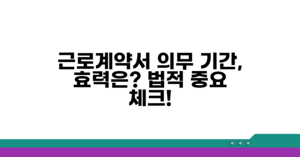 근로계약서, 의무 기간 법적 효력 확인