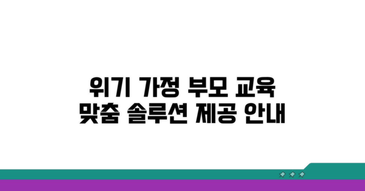 위기 가정 맞춤형 부모 교육 안내