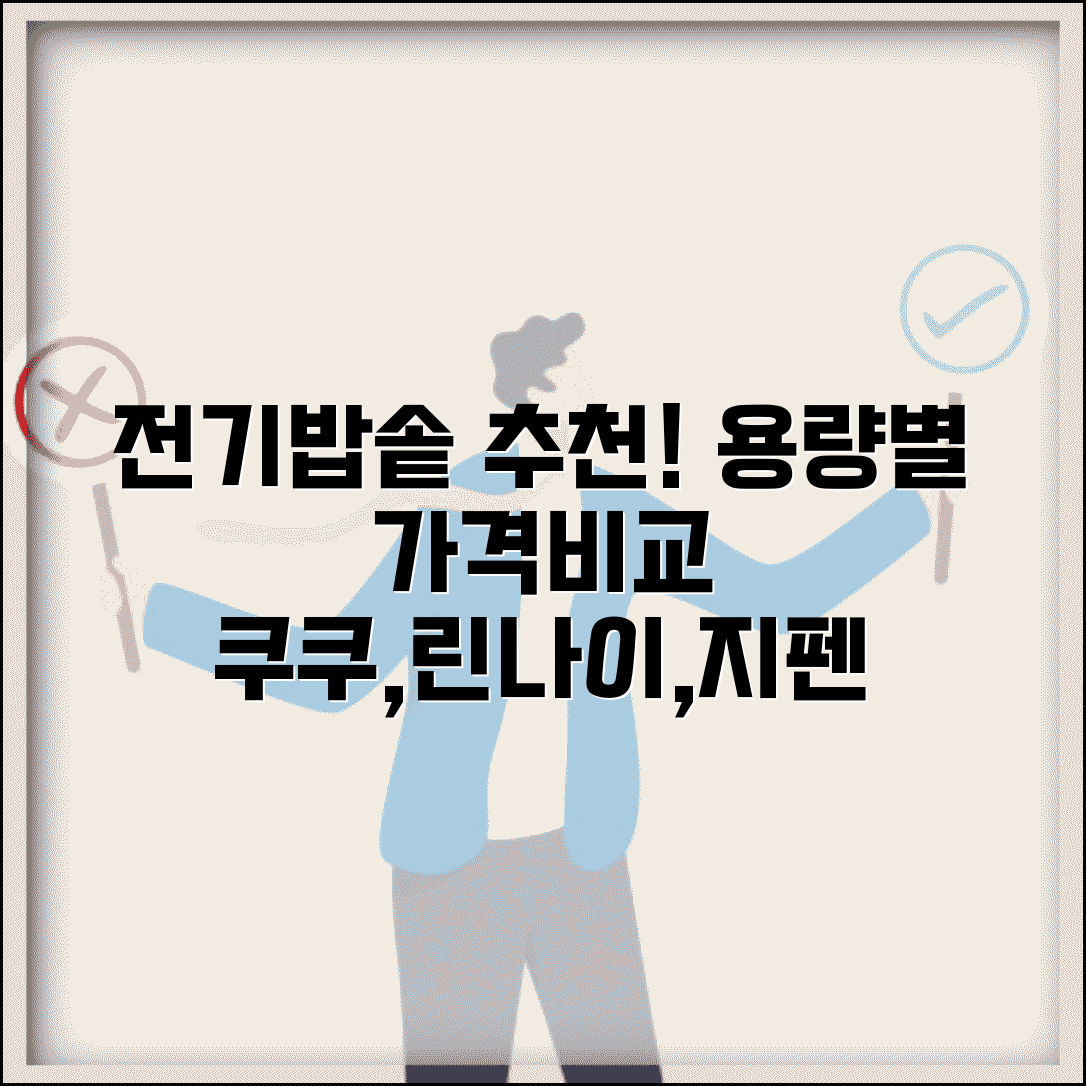 전기밥솥 용량별 가격 비교표 | 쿠쿠 린나이 지펜 추천, 현명한 선택 가이드