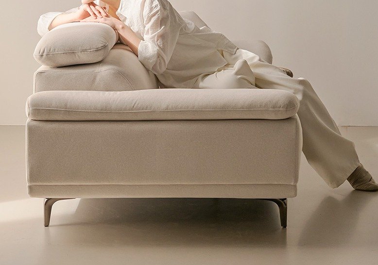 웰퍼니쳐 타엔 무빙헤드 코모도 패브릭 3인용 소파 + 쿠션 1p 세트 방문설치, 아이보리 상세 이미지 1