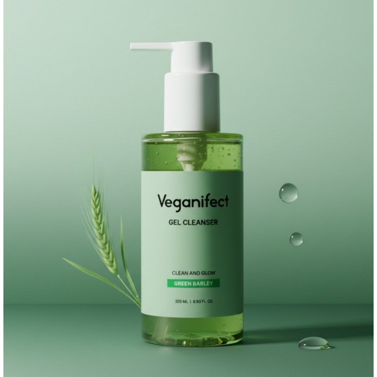 비건이펙트 클린 앤 글로우 청보리 젤 클렌저, 205ml, 1개 상세 이미지 1