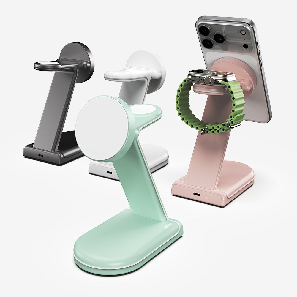 2in1 애플 MFM 맥세이프 고속 무선 충전기 MC510 핑크 상세 이미지 1