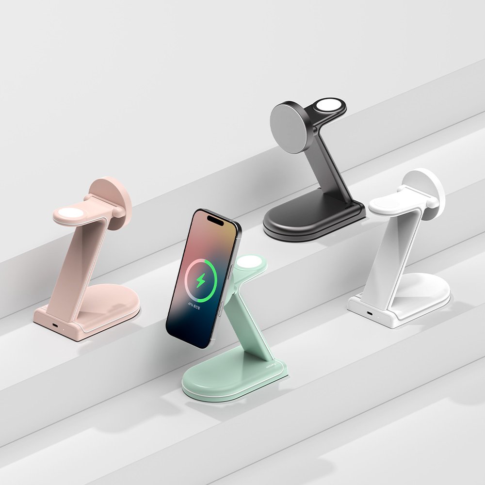 2in1 애플 MFM 맥세이프 고속 무선 충전기 MC510 핑크 상세 이미지 1