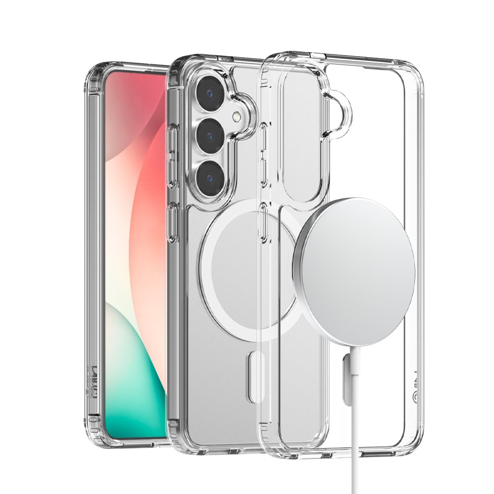 랩씨 맥세이프 마그넷 케이스 최강 2배 자력 변색 방지 클리어 투명, 갤럭시S25 상세 이미지 1