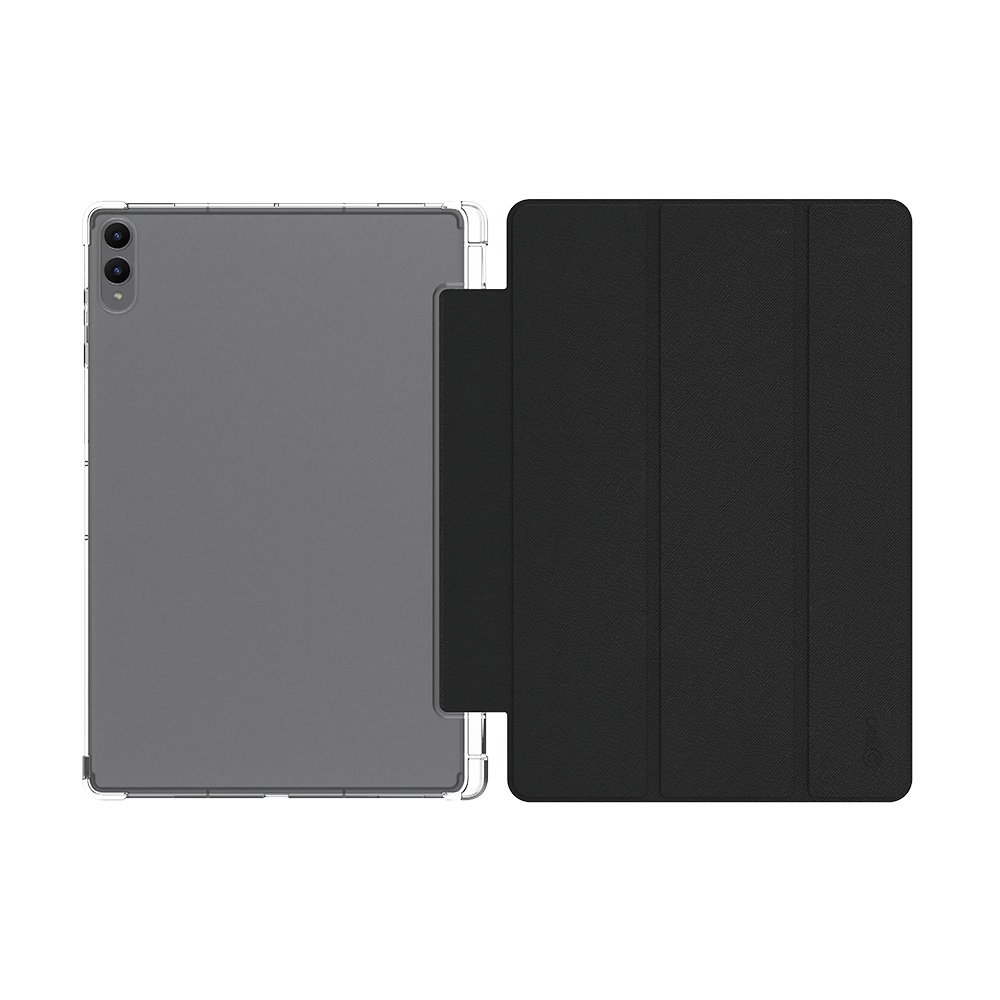 랩씨 스마트 북커버 클리어 슬림핏 케이스 사피아노 블랙, 갤럭시 탭 S11 울트라 상세 이미지 2