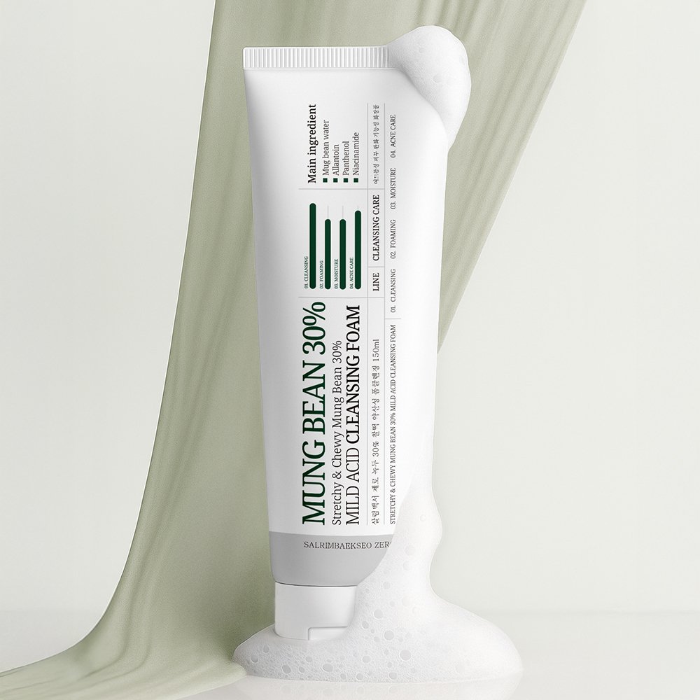 살림백서 제로 녹두30% 찰떡 약산성 폼클렌징 150ml 세안제 저자극 클렌싱 지성 민감성 상세 이미지 1