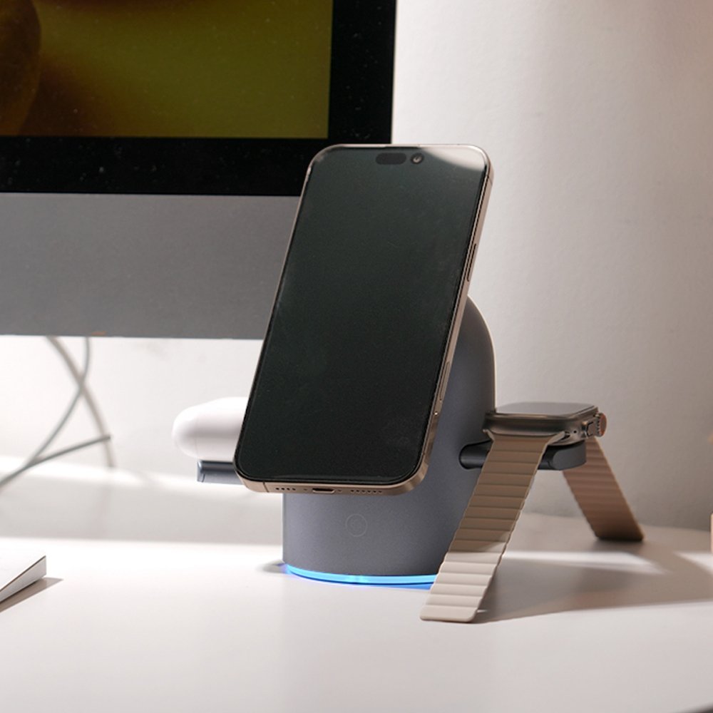 Qi2 3in1 15W 맥세이프 무선 충전기 거치대 파워M 터치 상세 이미지 1