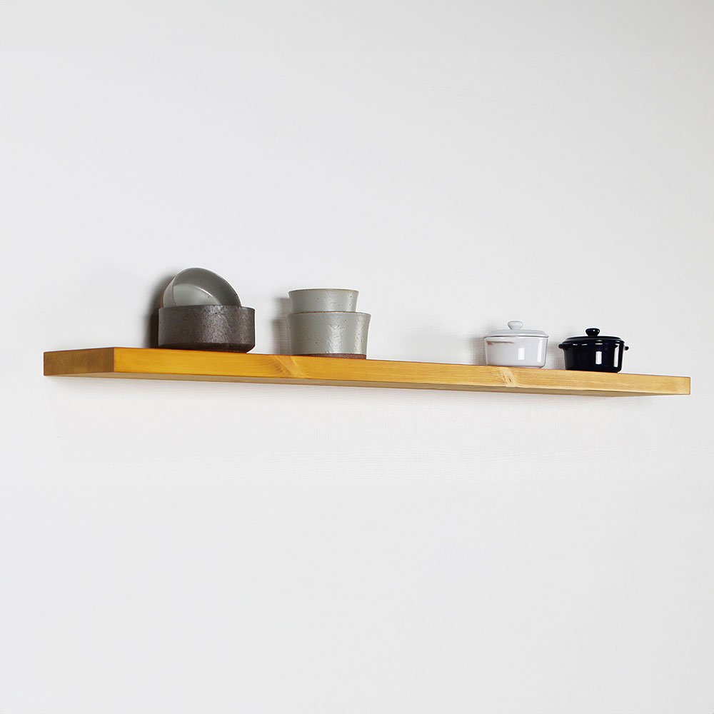 무지주 벽선반 원목 나무 벽걸이선반 인테리어 1000x200, 1단, 오크 상세 이미지 1