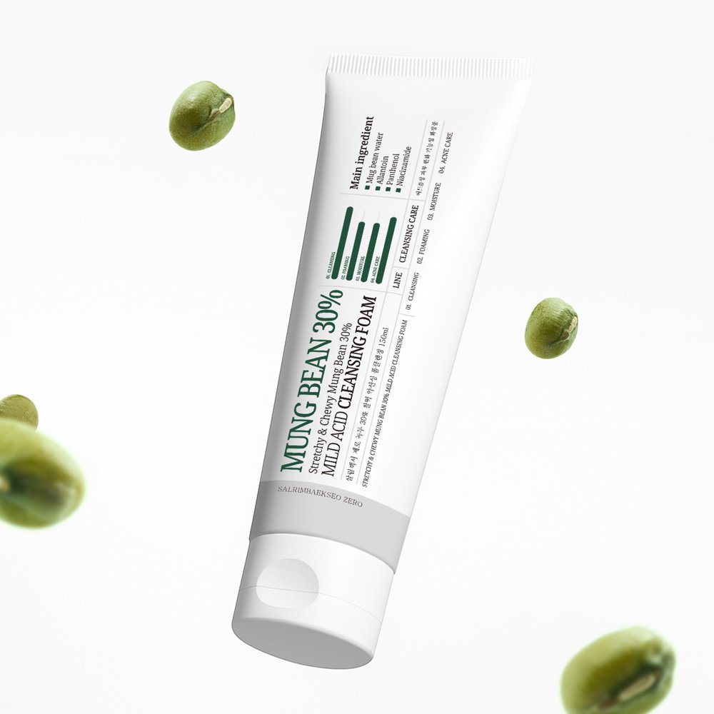 살림백서 제로 녹두30% 찰떡 약산성 폼클렌징 150ml 세안제 저자극 클렌싱 지성 민감성 상세 이미지 2