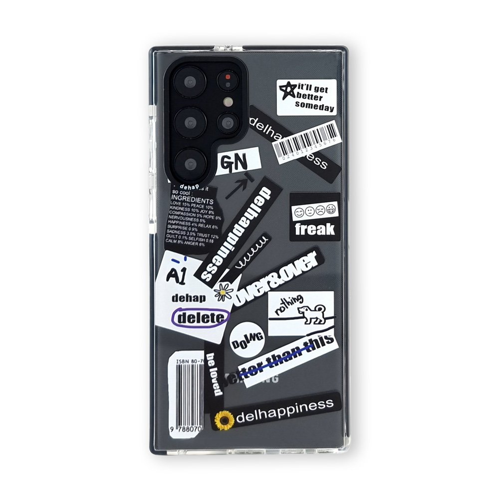 dehap 아이폰 16프로 맥스 케이스 블랙 라벨 투명 상세 이미지 1