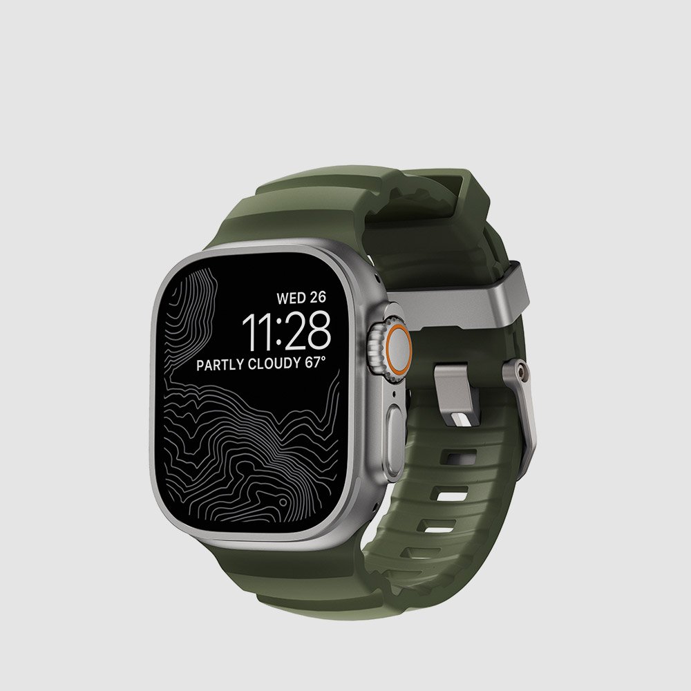 노마드 애플워치 스포츠 티타늄 스트랩 로키 포인트 - 포레스트 실버 버클 / 헬스 조깅 상세 이미지 1