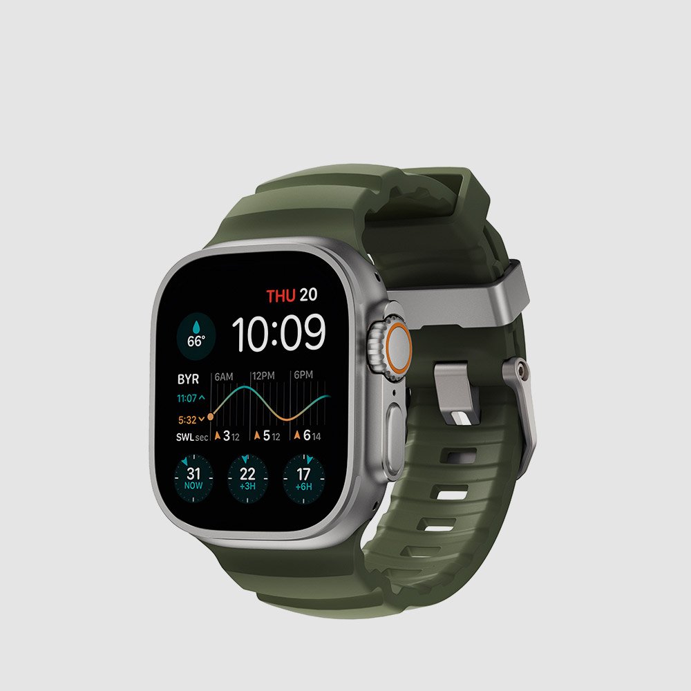 노마드 애플워치 스포츠 티타늄 스트랩 로키 포인트 - 포레스트 실버 버클 / 헬스 조깅 상세 이미지 1