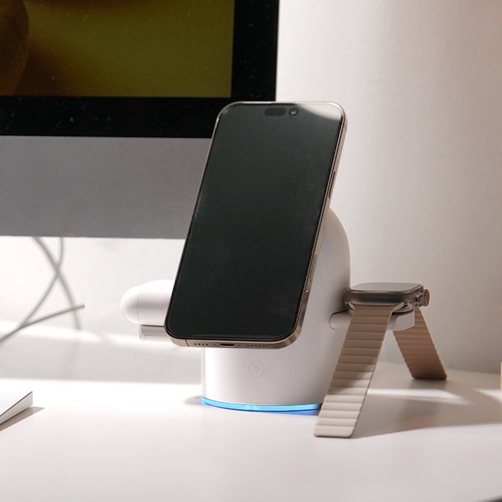 Qi2 3in1 15W 맥세이프 무선 충전기 거치대 파워M 터치 상세 이미지 2