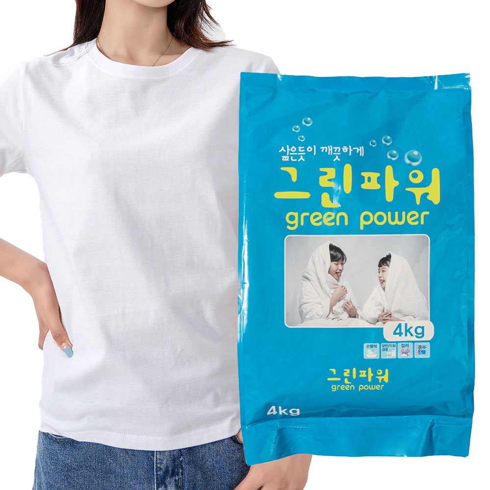 찌든때 제거 대용량 알칼리 세탁 세제 가루비누 알카리 운동복세제 땀냄새 4kg 상세 이미지 1