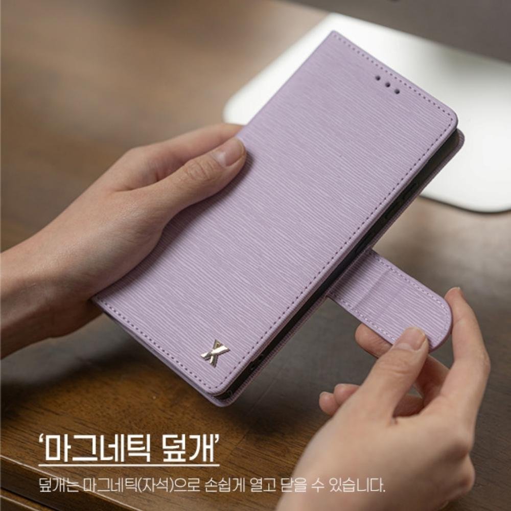 엡피 다이어리 가죽 카드 지갑 케이스 네이비, 갤럭시A17 상세 이미지 2